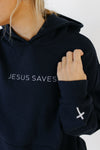 JESUS SAVES - EMBROIDERED HOODIE