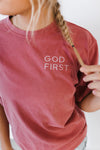 GOD FIRST - EMBROIDERED TEE