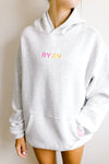 HOODIE- GREY + PINK & YELLOW