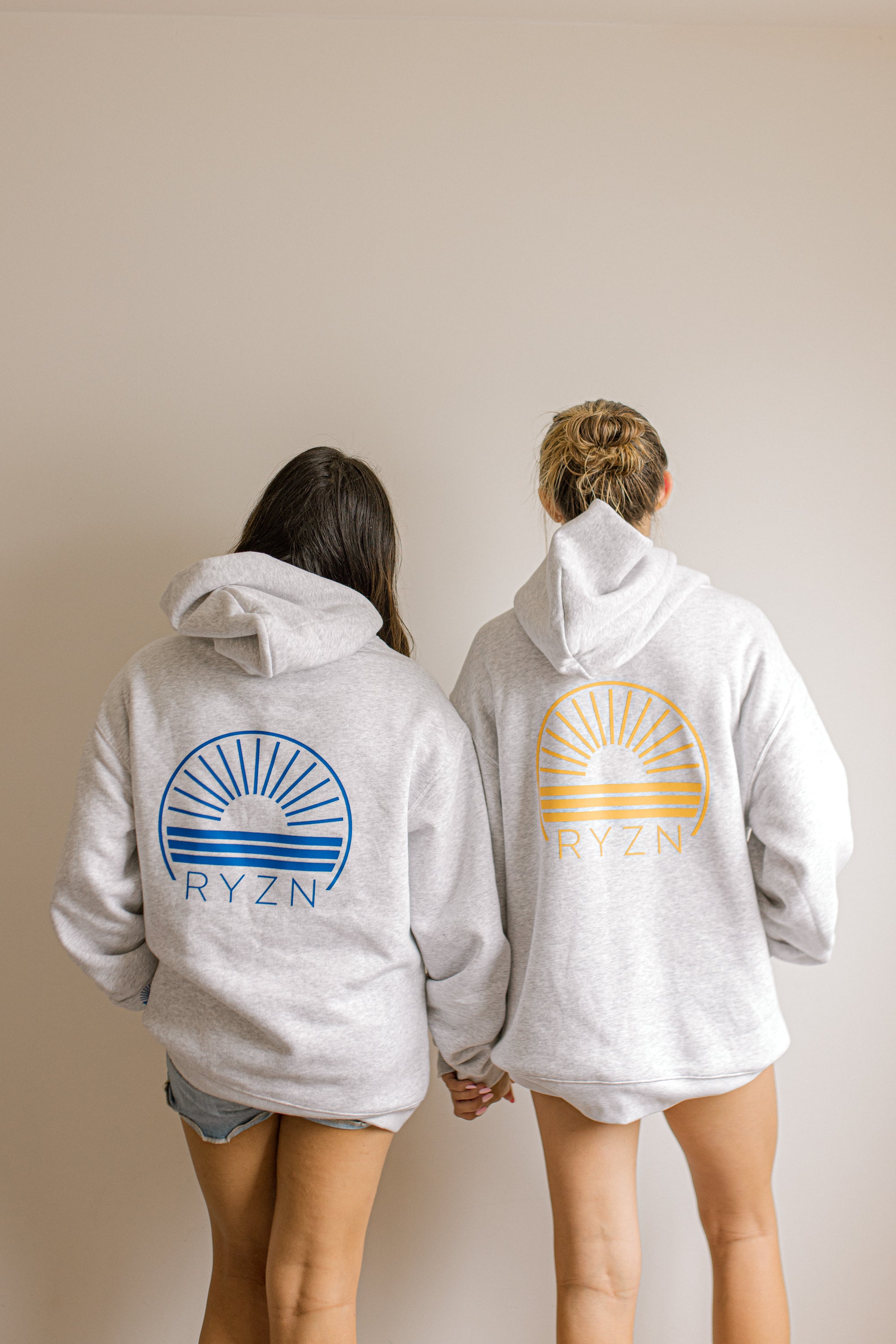 HOODIE- GREY + BLUE