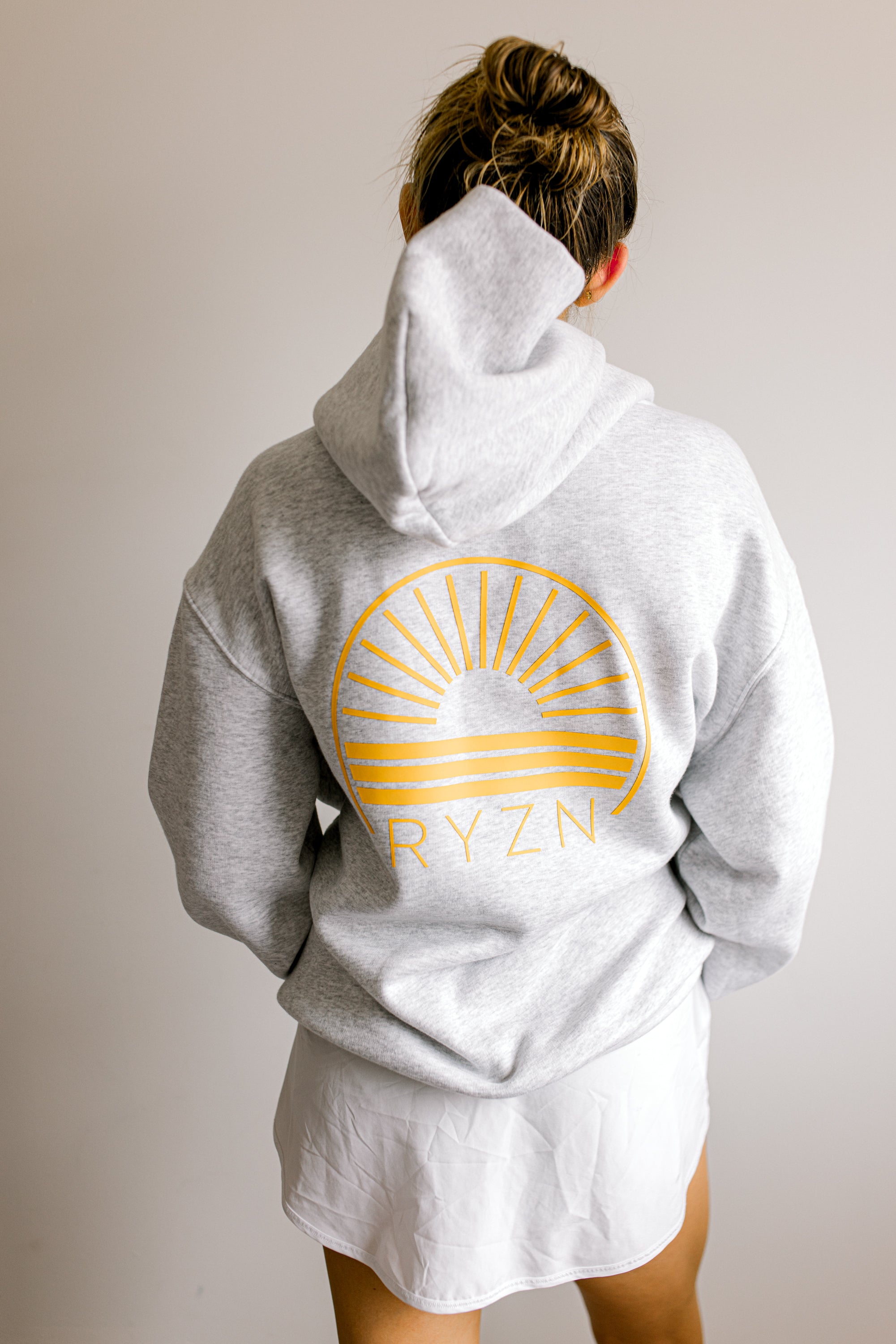 HOODIE- GREY + PINK & YELLOW