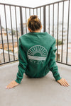 HEAVYWEIGHT CREW SWEATSHIRT- GREEN & WHITE