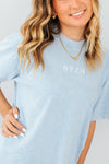 OVERSIZED T-SHIRT- COASTAL BLUE & WHITE